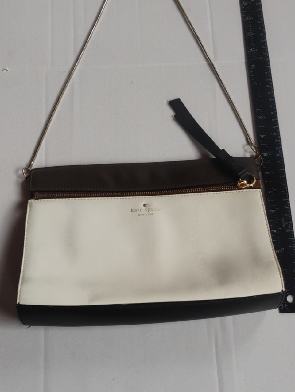 Kate Spade Tri-Color Shoulder Bag in Cream, Brown & Black